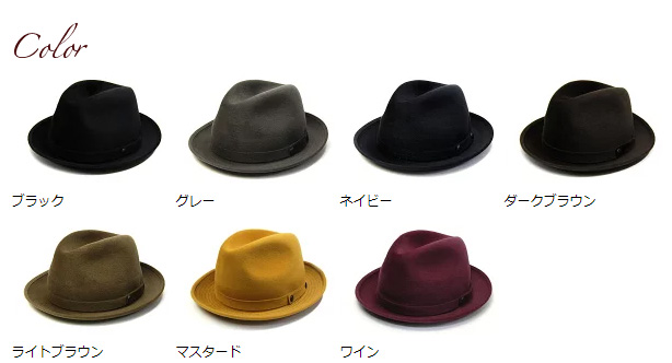 イタリア GUERRA1855(グエラ) ファーフエルト中折れ帽 カシミア 秋冬