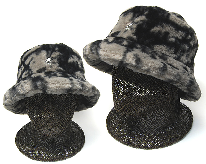 KANGOL　耳当て付き　ファーバケット　Black　Mサイズ