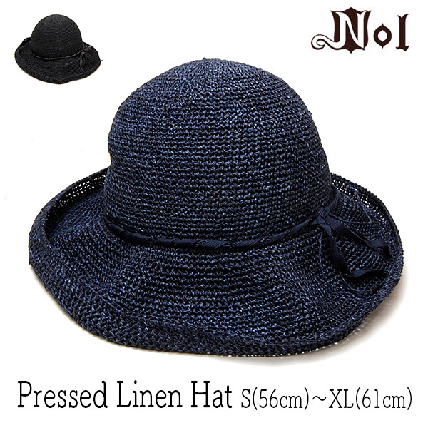 NOLレディース細編みハットPRESSED LINEN HAT