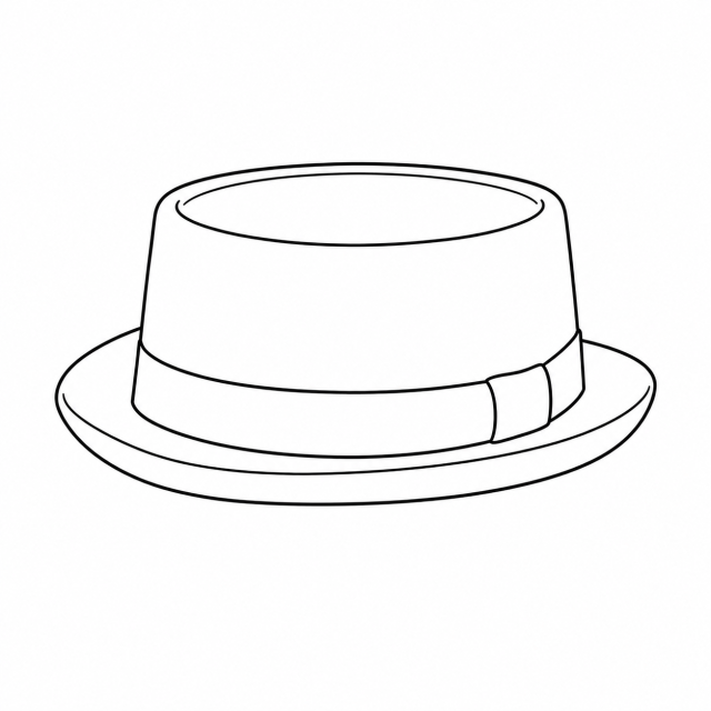ポークパイハットのイラスト