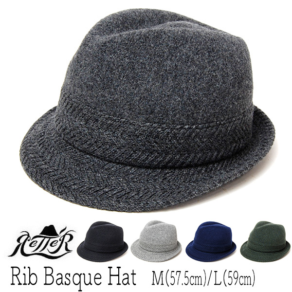 ”Retter(レッター)”ウールニット中折れ帽 RIB BASQUE HAT 