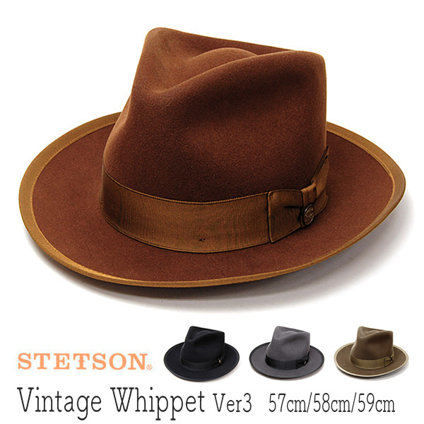 アメリカ”STETSON(ステットソン)”ウールフエルト中折れ帽[VINTAGE WHIPPET Ver3]