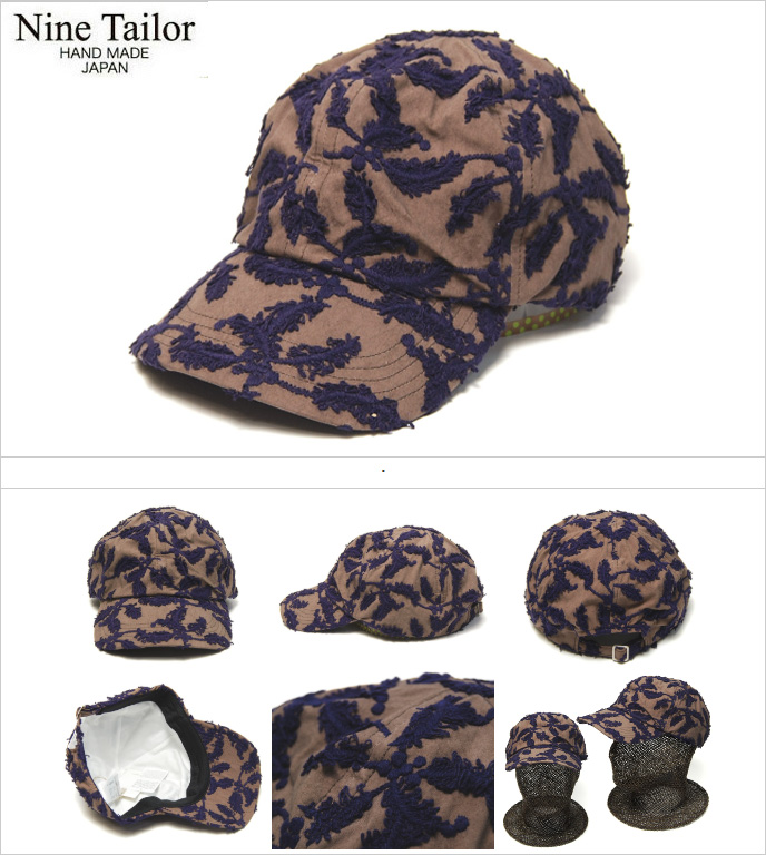 NINE TAILOR(ナインテイラー) エンブロイダリーキャップ Wabiske Cap