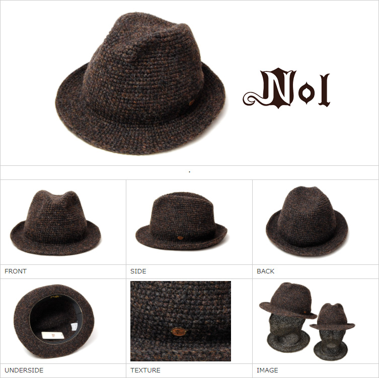 NOL(ノル) 細編みウール中折れ帽 Island Hat ハット メンズ 秋冬