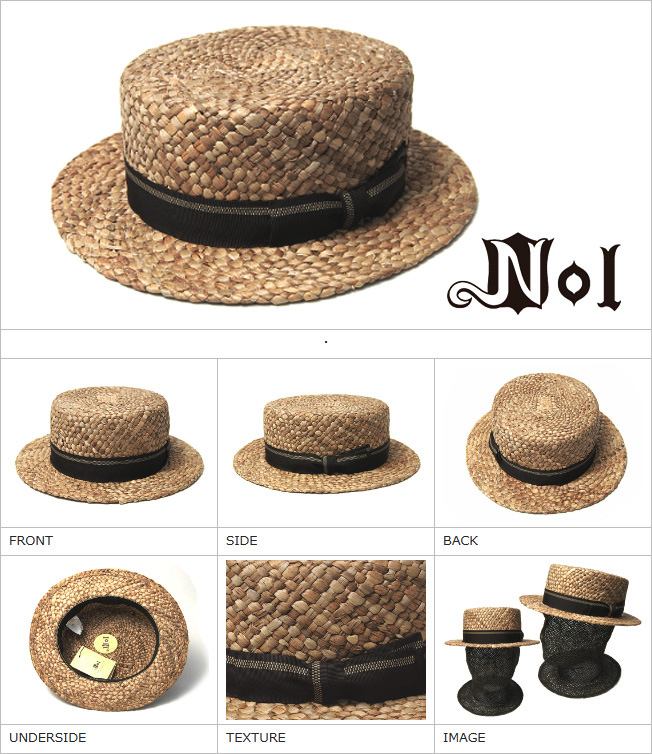 Nol(ノル) ストローカンカン帽 水草のカンカン ストローハット メンズ
