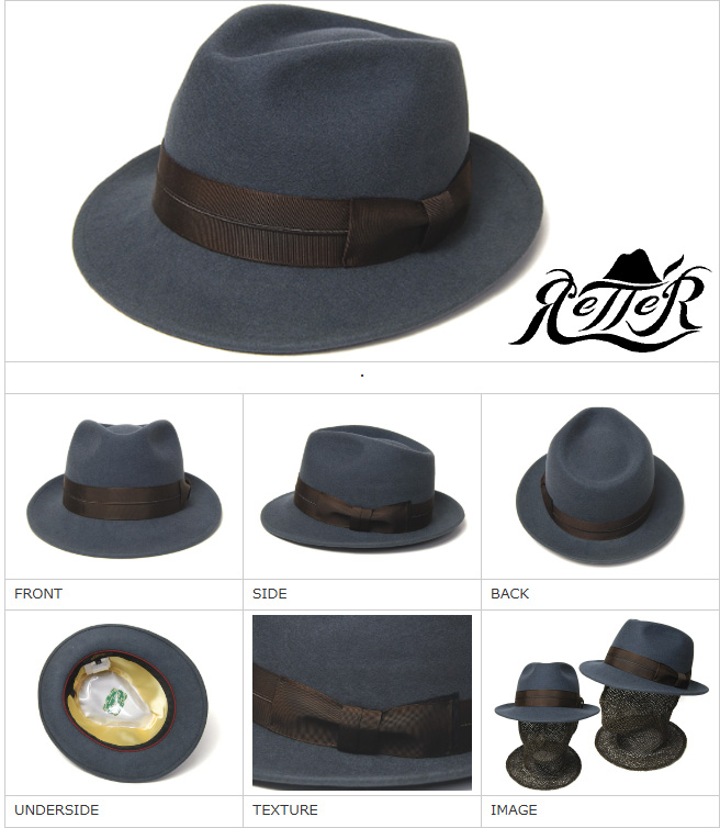 Retter(レッター) ウールフエルト中折れ帽 Wool Tumami フェルトハット