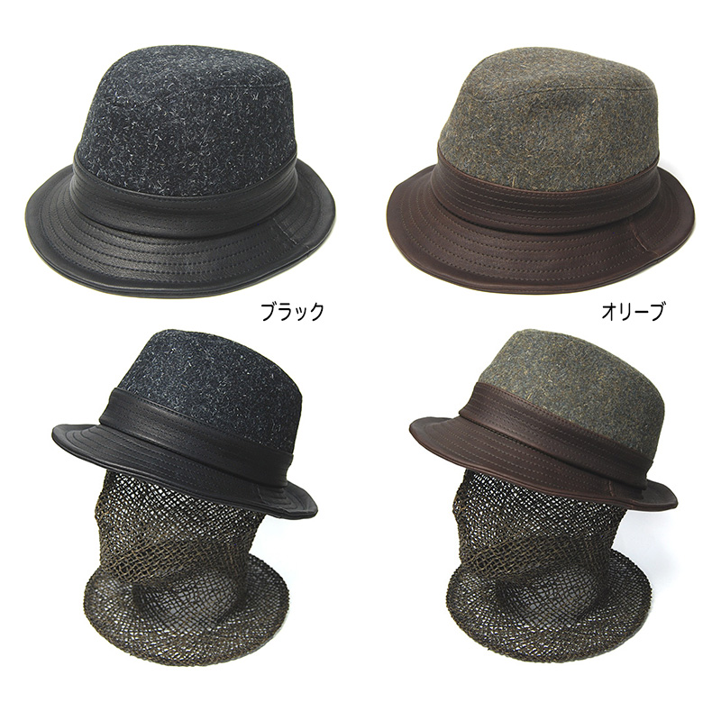 Retter(レッター) メルトンxレザー中折れ帽 Otokomae Classic ハット
