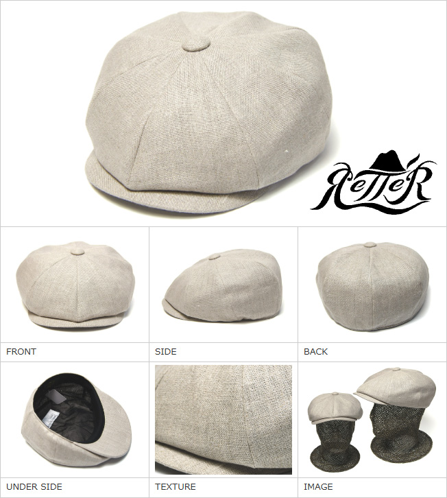 Retter(レッター) リネン8枚はぎハンチング Irish Linen Cas