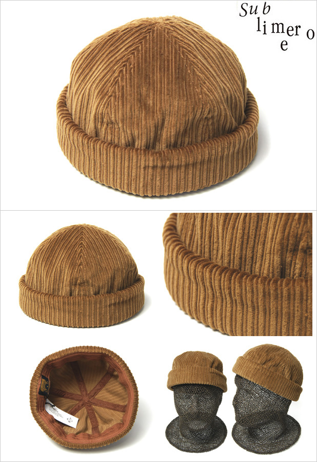 グレー コーデュロイ ニット帽 Sense of Grace チリー ワッチ ニット帽 春 夏 メンズ