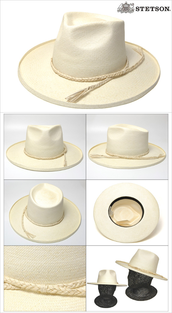 アメリカ STETSON (ステットソン) つば広パナマ中折れ帽 SERGIO