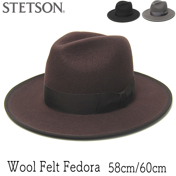 STETSON ステットソン ウール ハット 帽子 Lサイズ STETSON(ステットソン) ウールフエルト中折れ帽 秋冬 メンズ