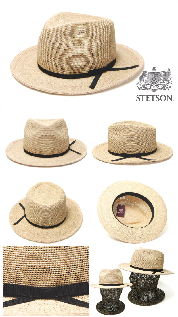 STETSON (ステットソン) 細編みラフィア中折れ帽 SE895 メンズ 春夏