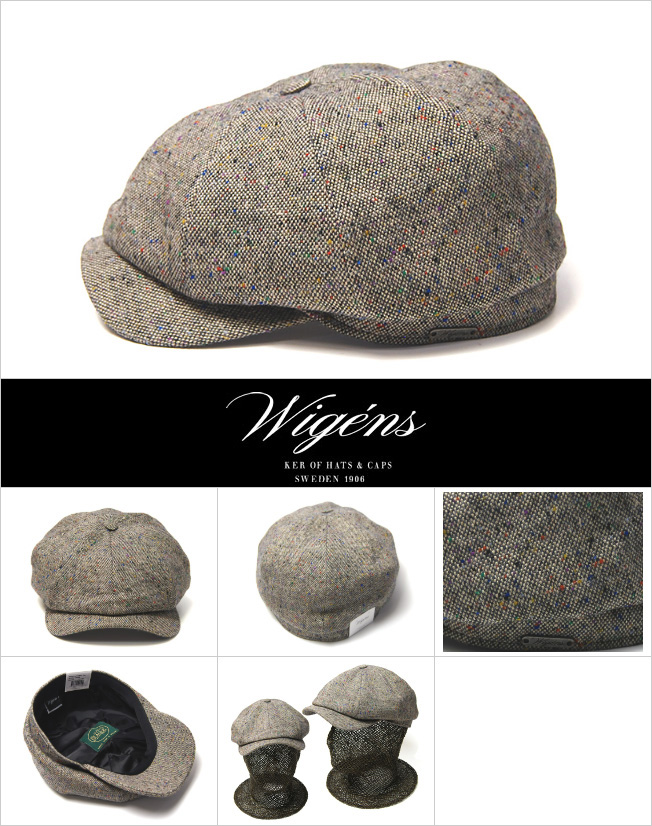 スウェーデン Wigens(ヴィーゲン) リネンウール8枚はぎハンチング